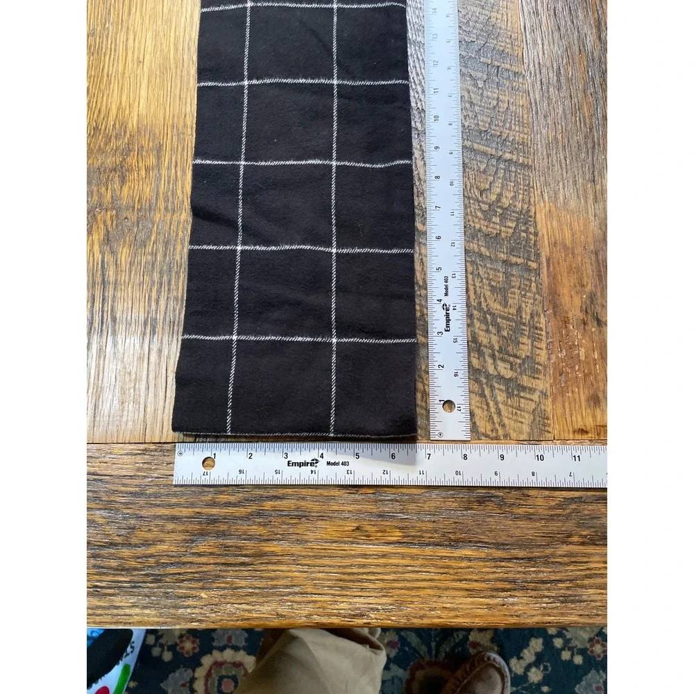 Ski Black White Windowpane Check Scarf Rectangular Grid Pattern Accessory‎